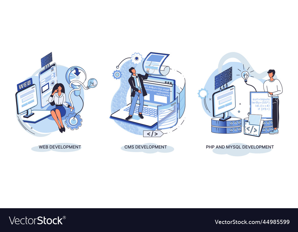 Website architecture concepts web development vector image Website architecture concepts web development