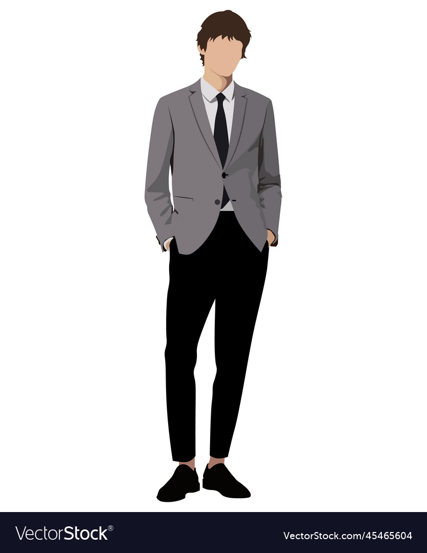 A man in business suit on white background Vector Image