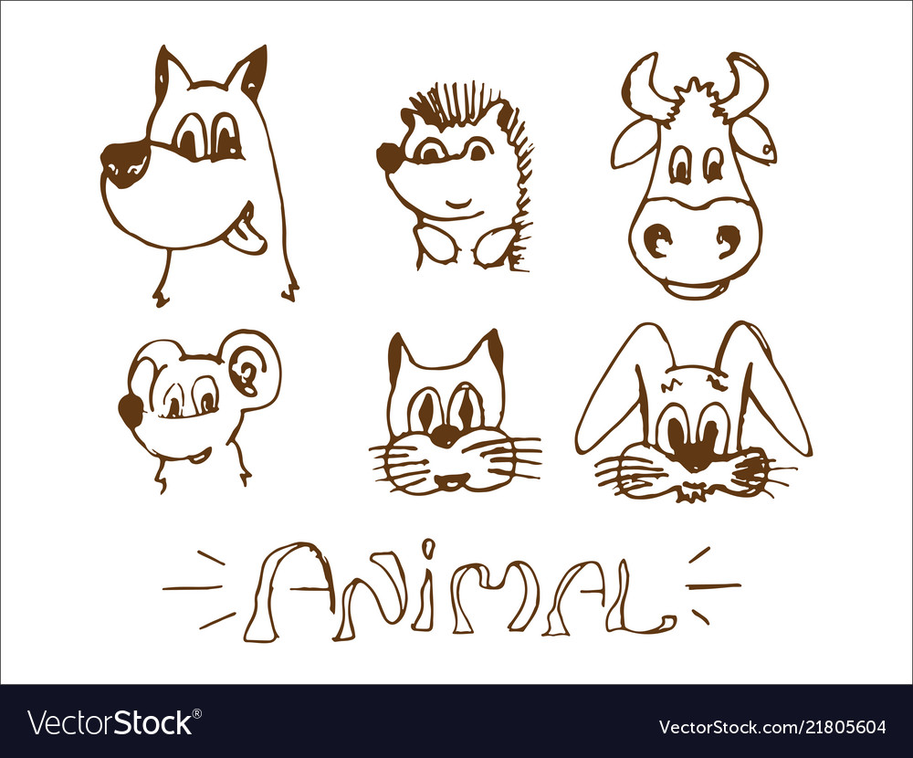 animals drawn by hand