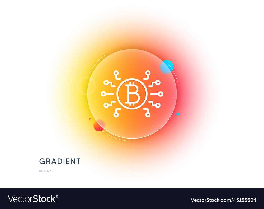 Bitcoin system line icon cryptocurrency scheme vector image Bitcoin system line icon cryptocurrency scheme