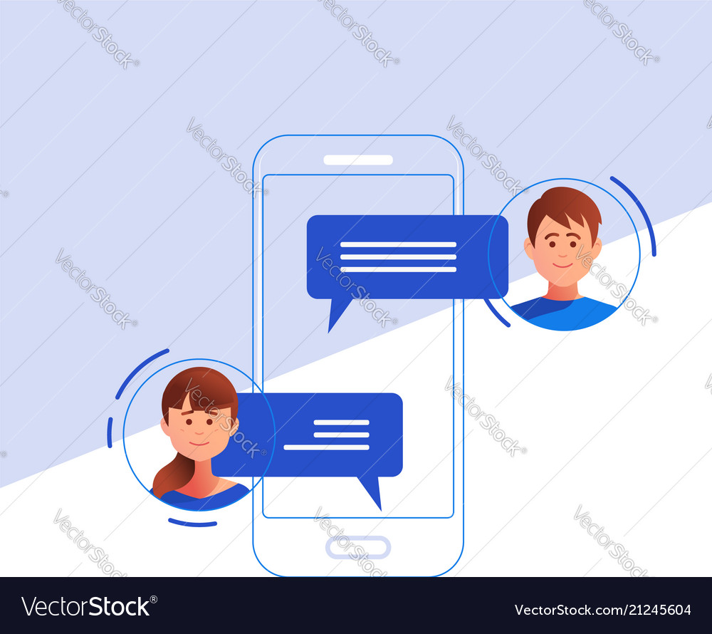 Communication chatting isometrics flat style