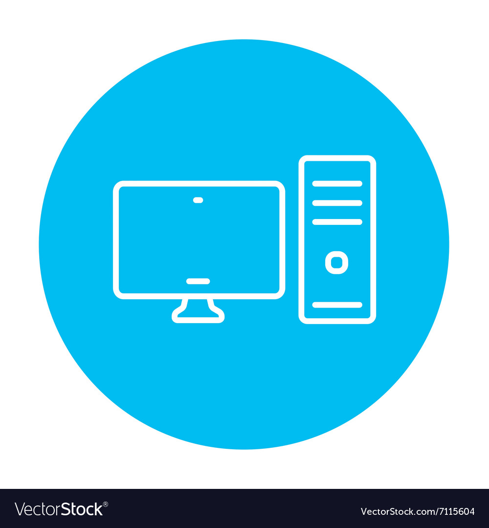 Cpu and monitor line icon