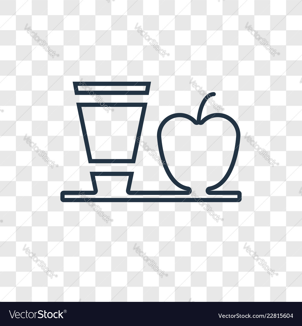 Diet concept linear icon isolated on transparent vector image Diet concept linear icon isolated on transparent