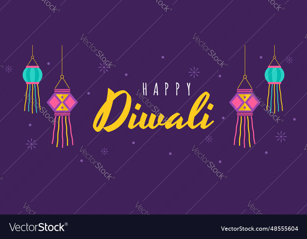 Diwali greeting banner holiday background Vector Image