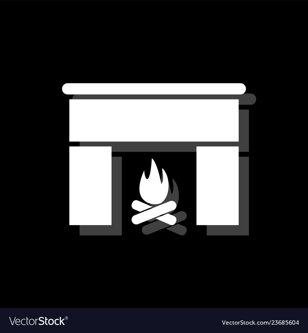 Fireplace icon flat