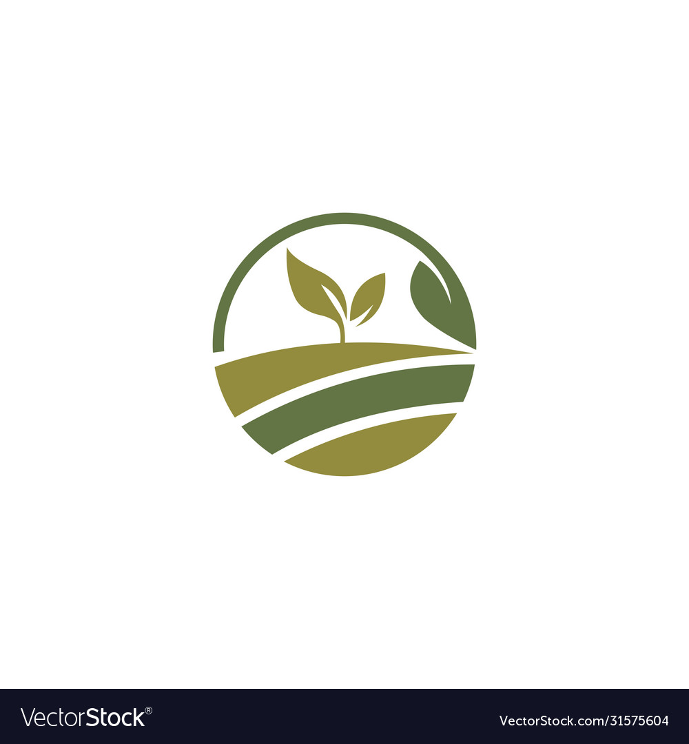 Green farm logos emblem