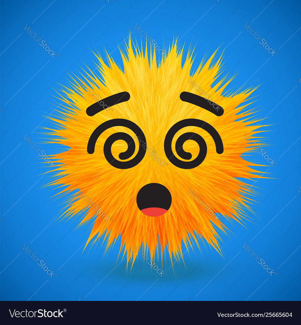 High-detailed 3d fur smiley emoticon Royalty Free Vector