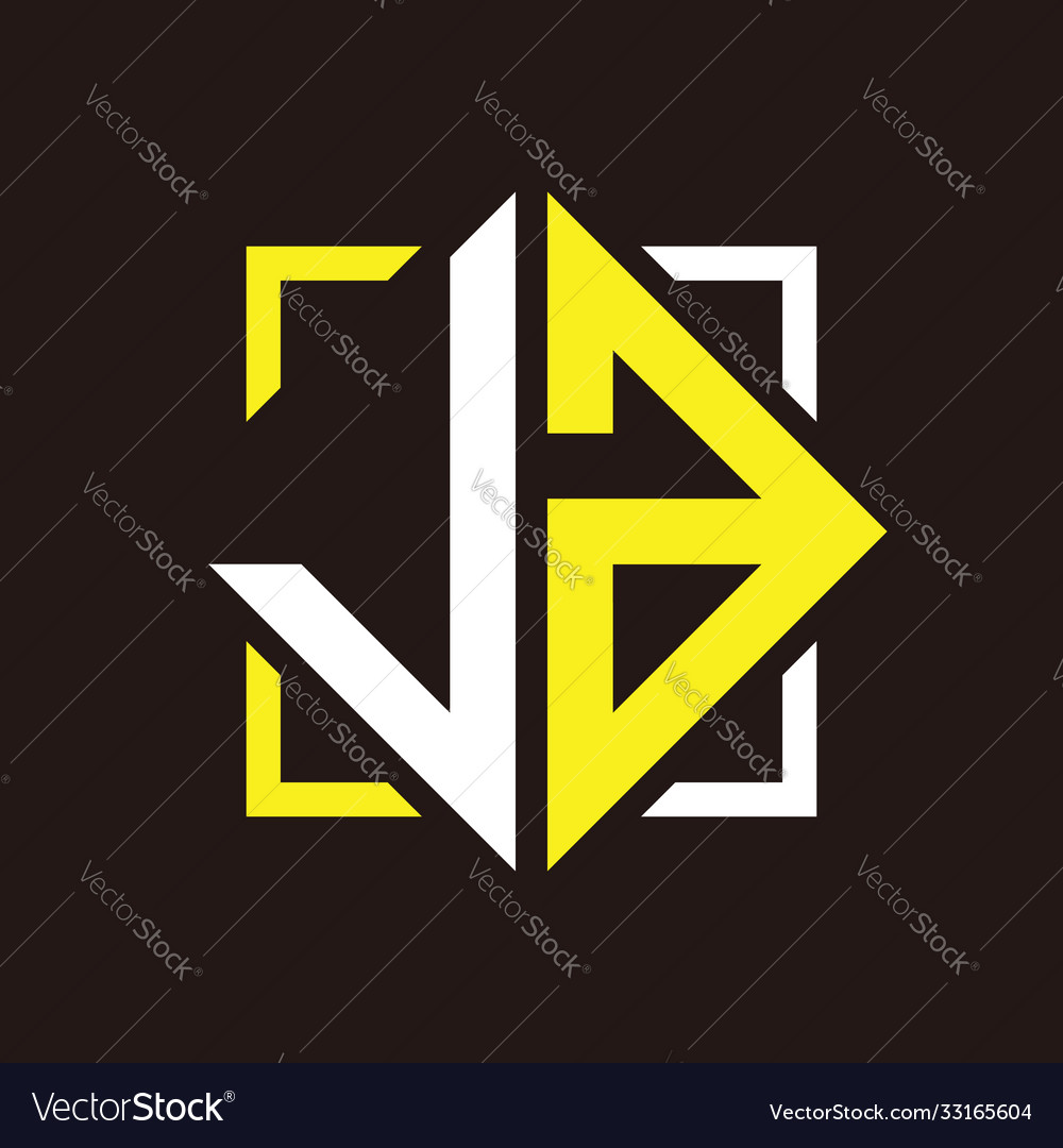 J a initials quadrangle monogram with square