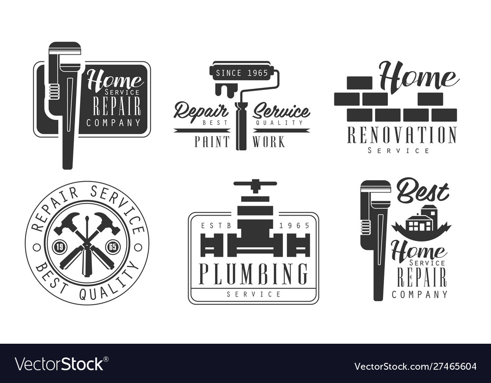 Retro Plumbing & Repair Labels