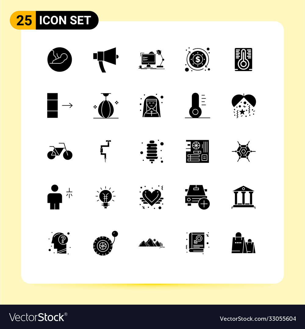 Set 25 solid glyphs on grid for temperature