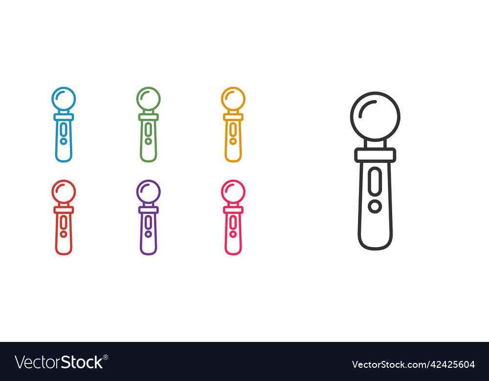 Set line vr controller game icon isolated on white vector image Set line vr controller game icon isolated on white