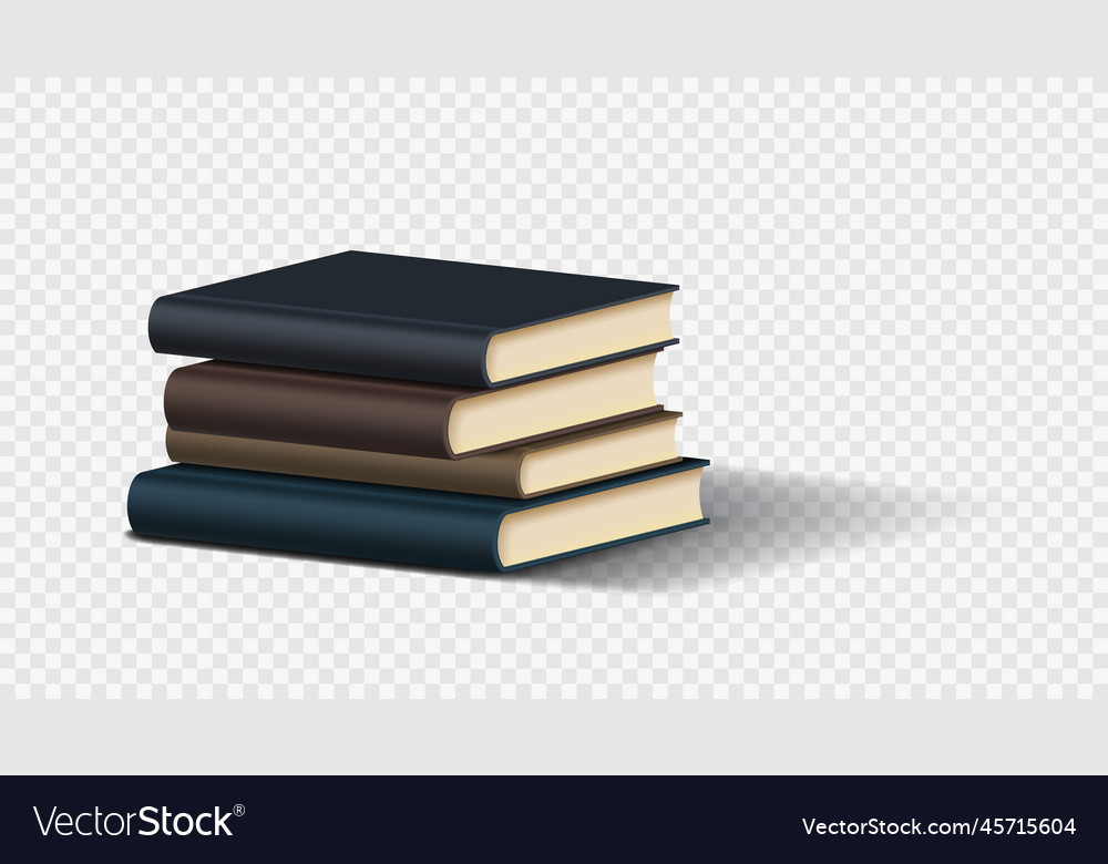 Stack of books isolated on checkered background vector image Stack of books isolated on checkered background