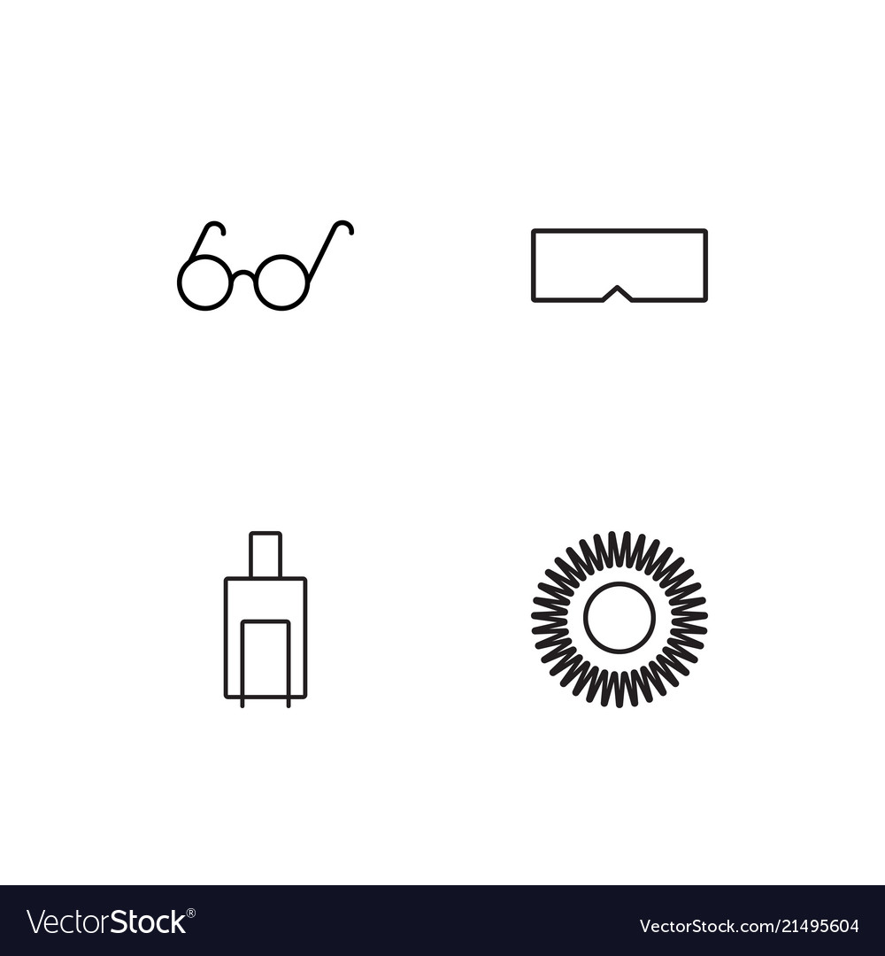Summer linear icons set simple outline