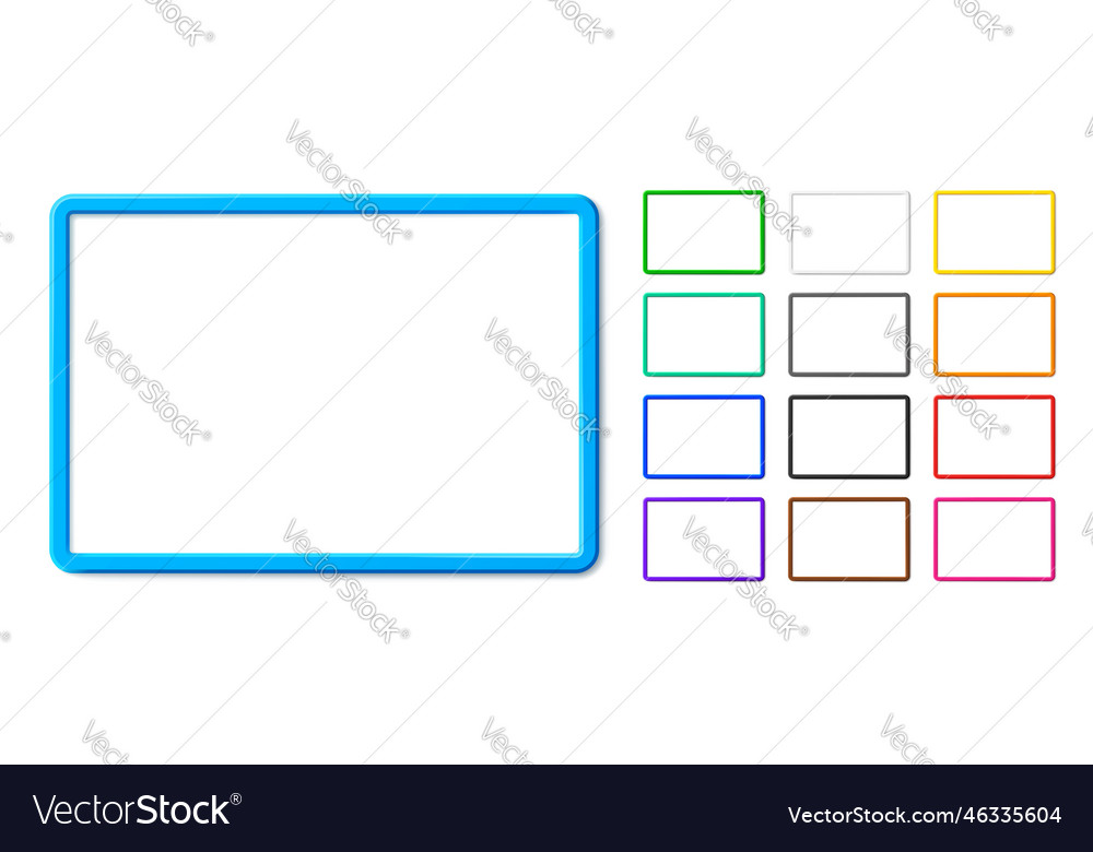 Thin horizontal rectangle frame with shadow Vector Image