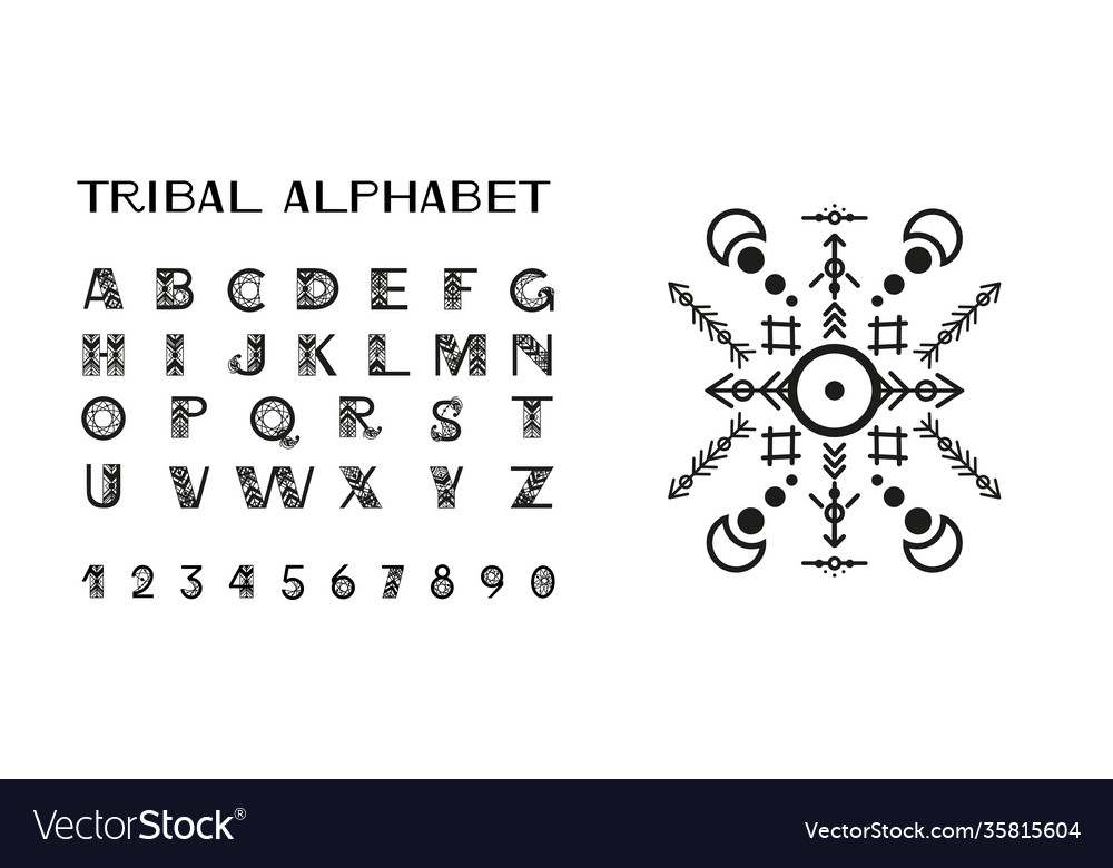 Tribal-Stil Alphabet