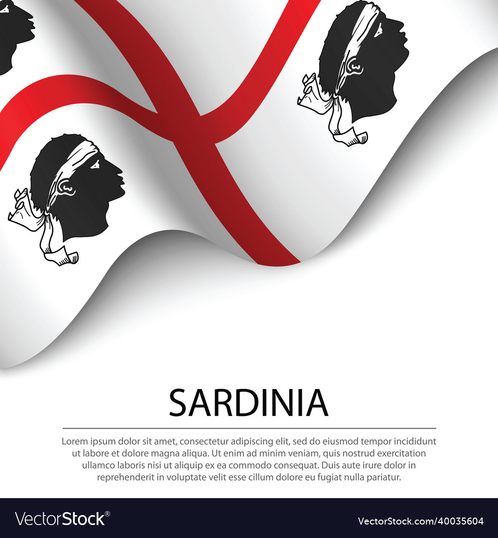 Waving flag of sardinia is a region italy