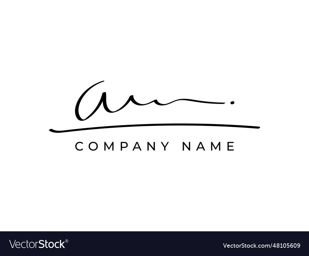 Abstract am handwritten logo design