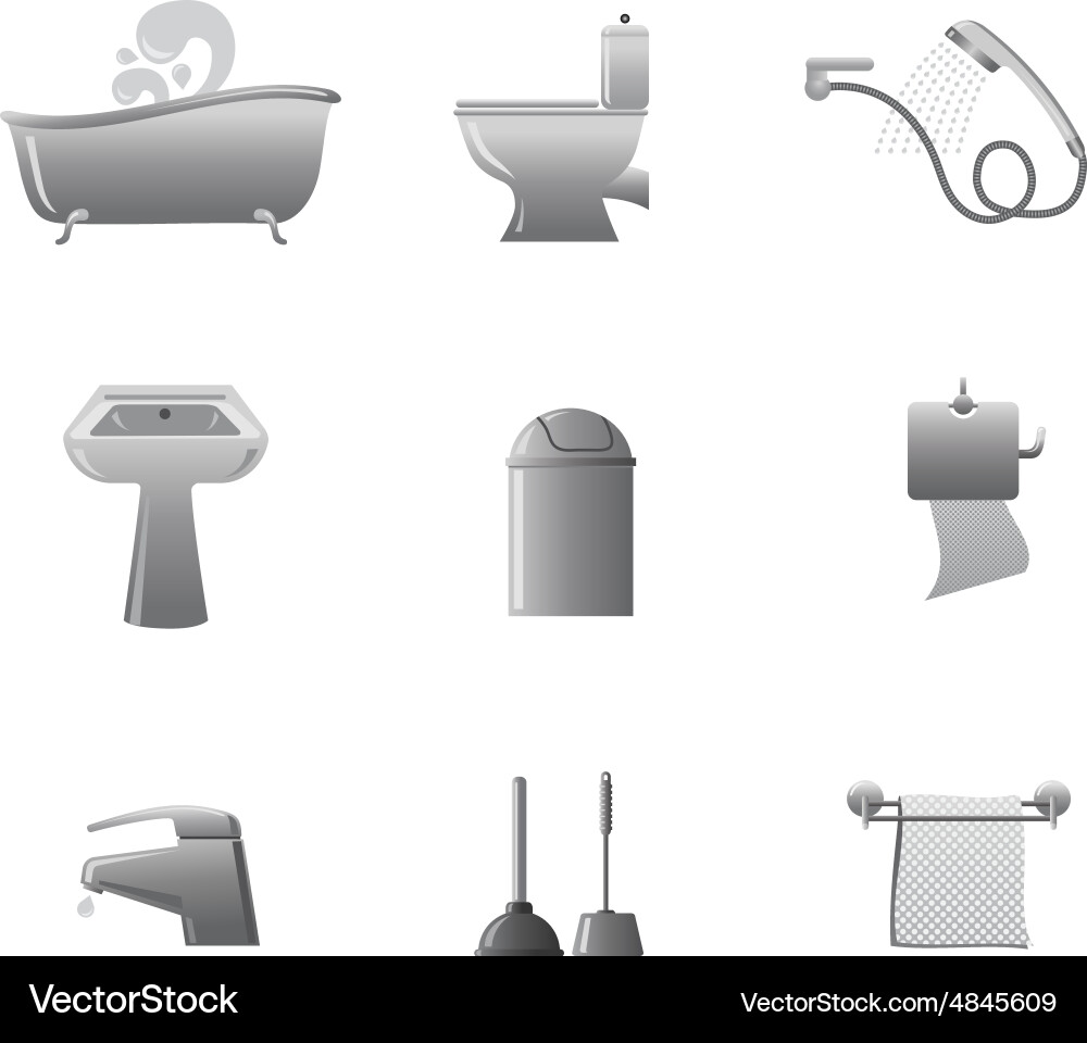 Bathroom icon set Royalty Free Vector Image - VectorStock