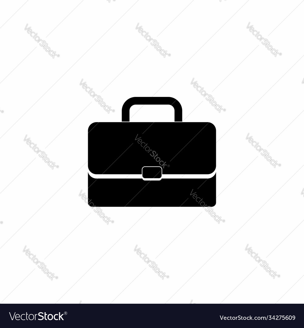 Briefcase white outline isolated