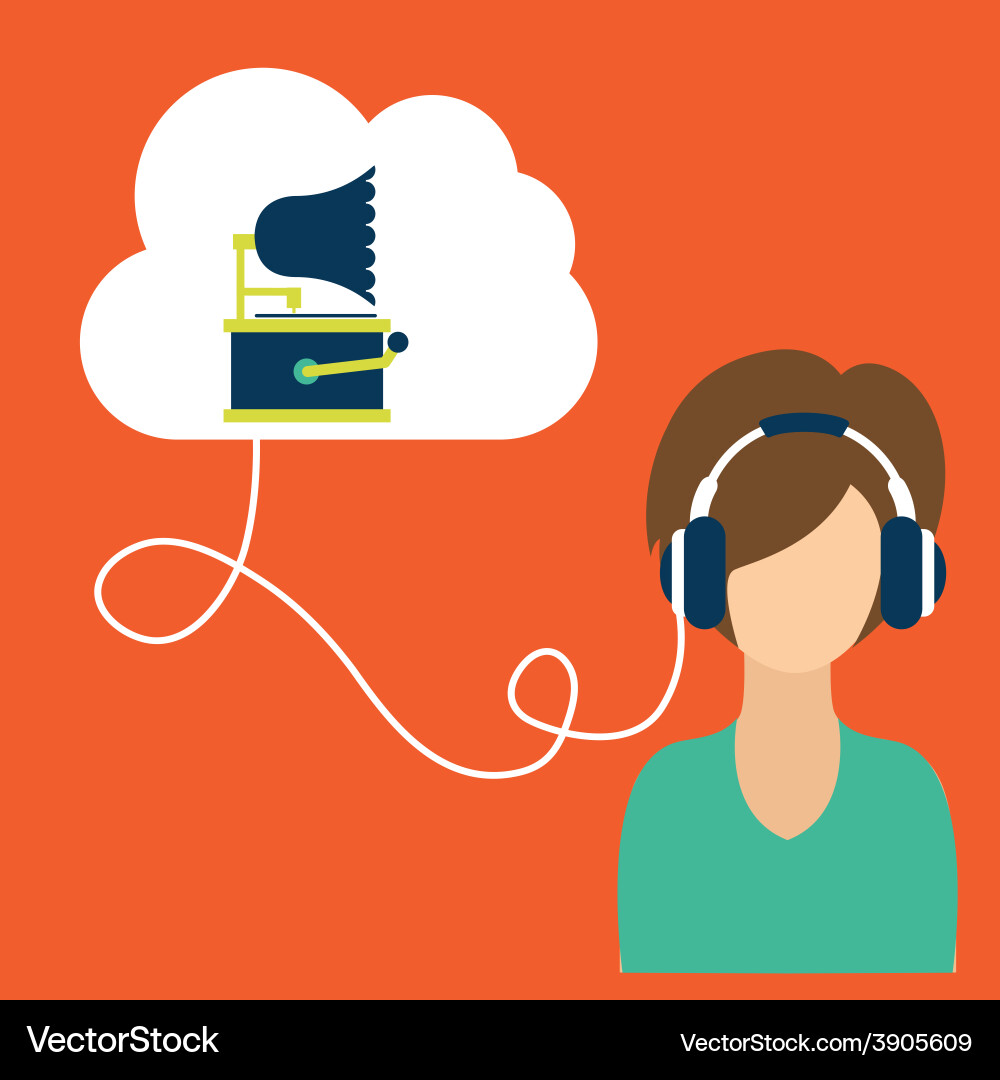 Cloud music design Royalty Free Vector Image - VectorStock