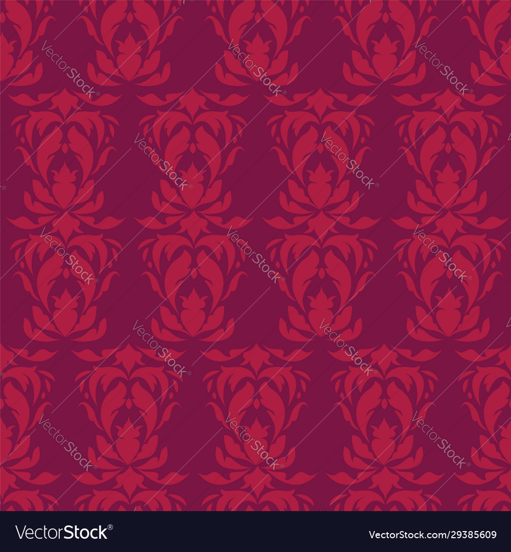 Crimson colored damask or paisley seamless