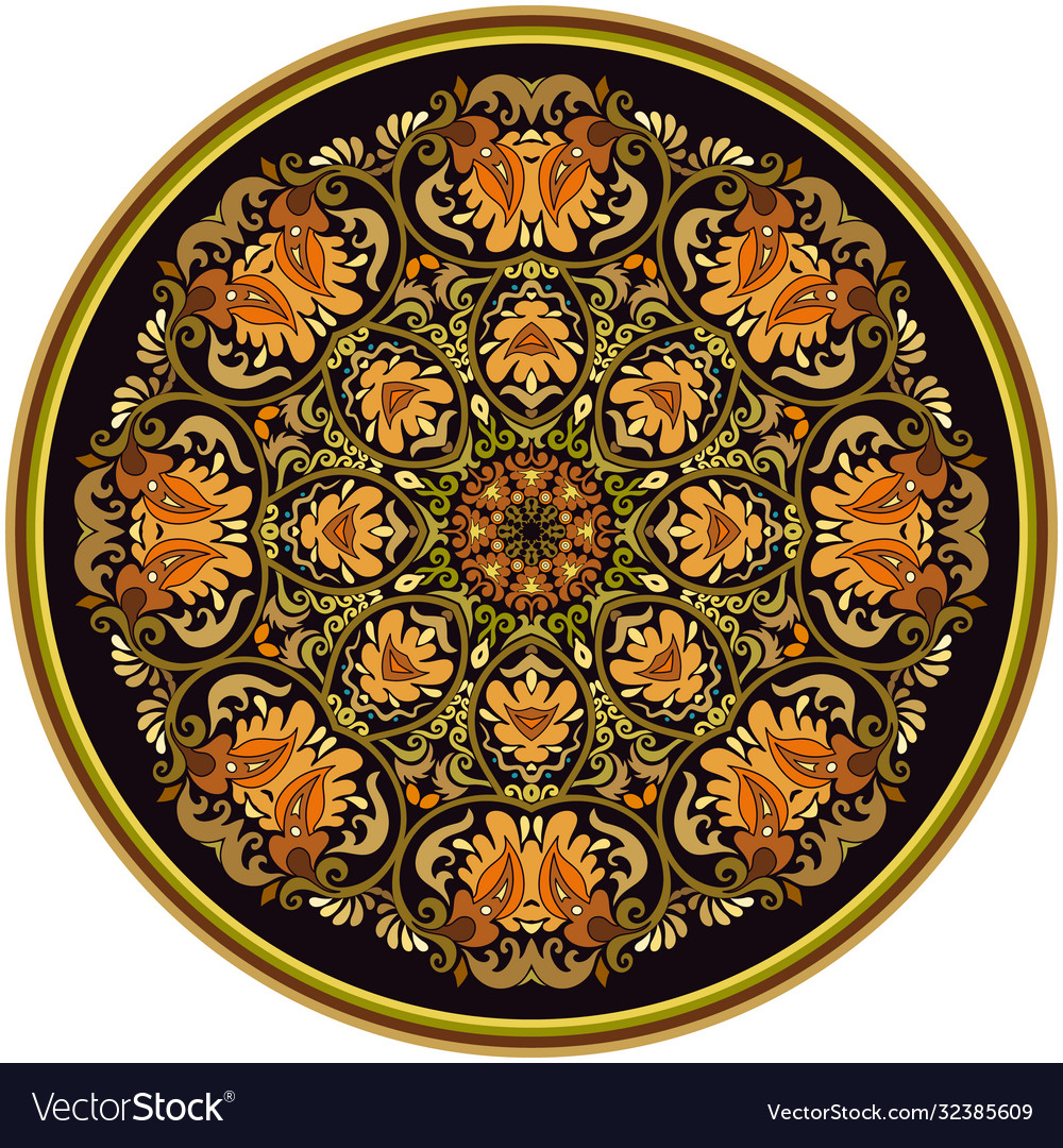 Ethnic abstract flower Royalty Free Vector Image