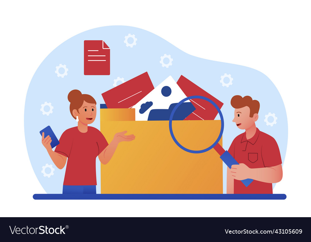 File searching concept vector image File searching concept