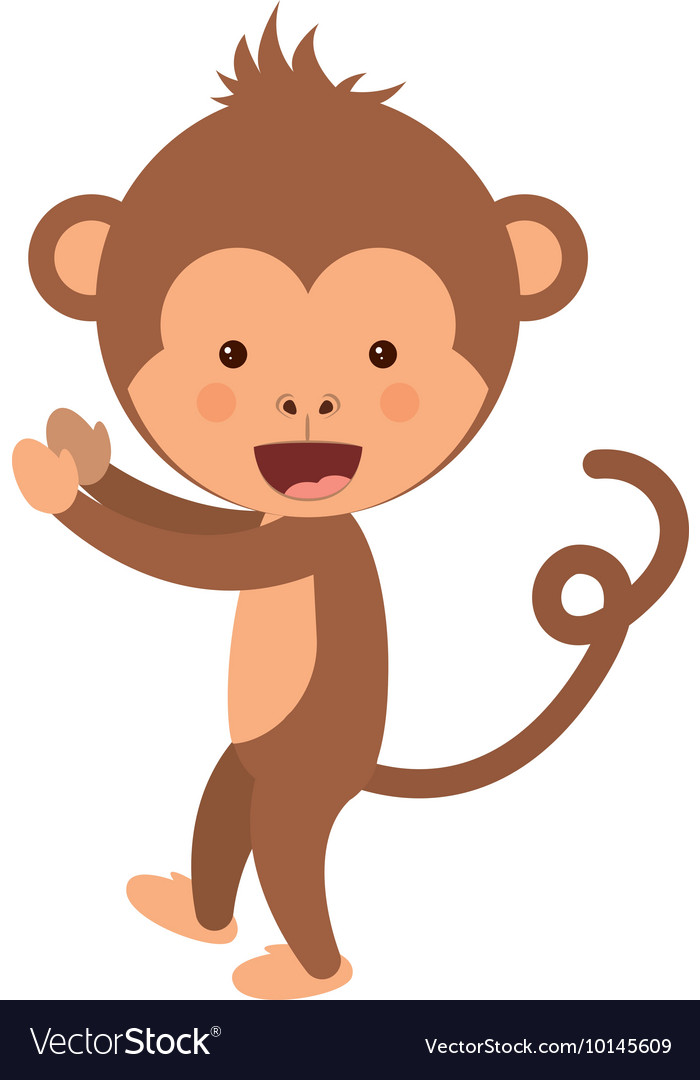 Funny Monkey Character Isolated Icon Design Vector Image Funny Monkey Character Isolated Icon Design Vector Image