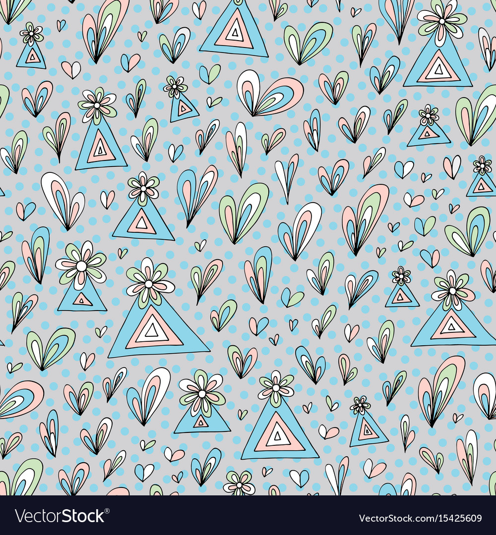 Hand drawn abstract pattern floral Royalty Free Vector Image