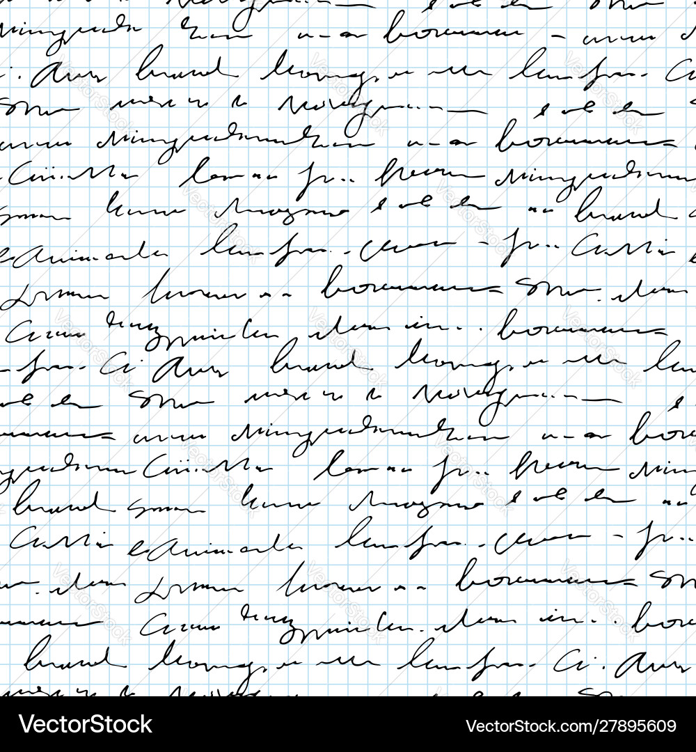 Handwritten abstract text seamless pattern Vector Image