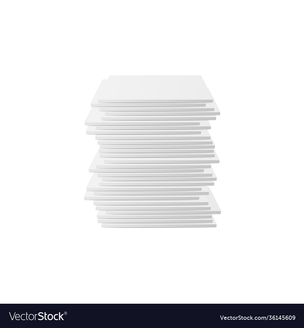 High stack square white beer coasters realistic