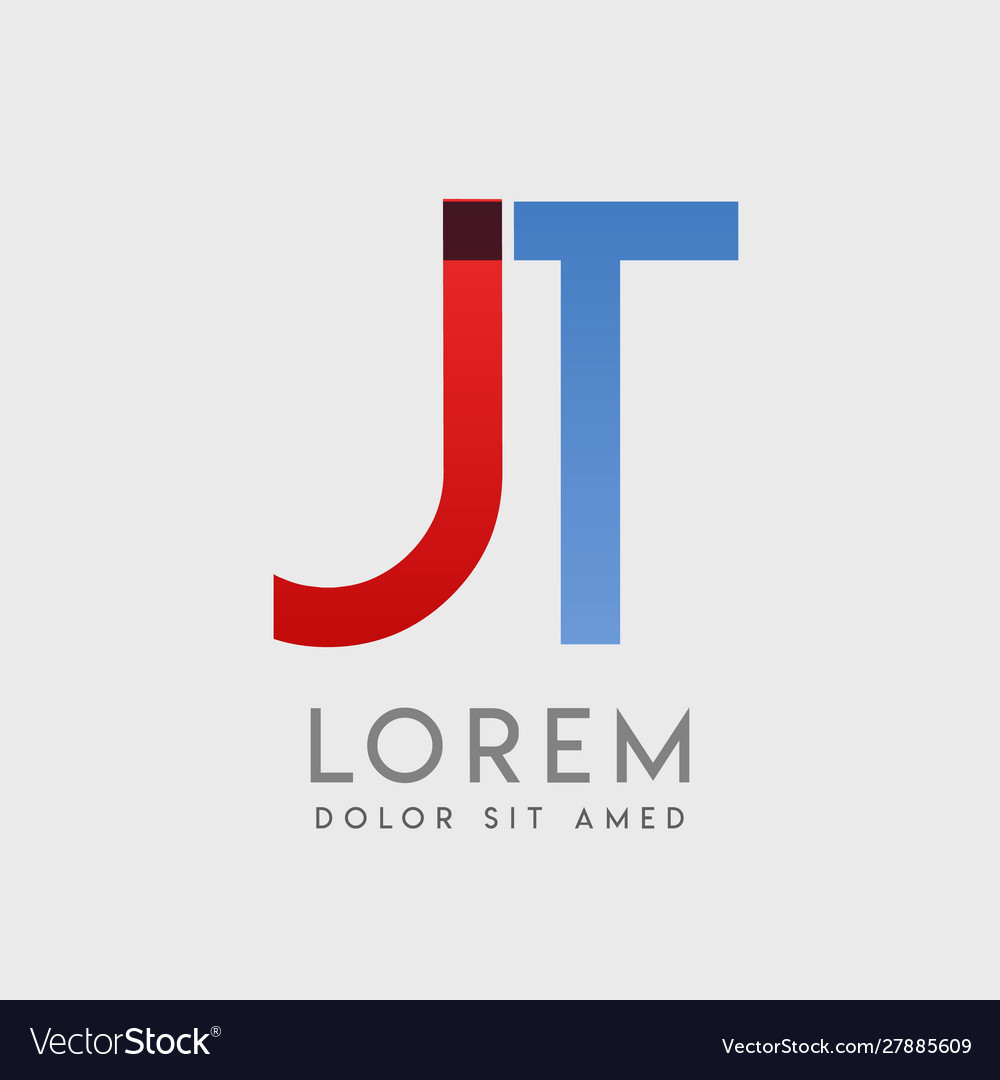 Jt Logo Buchstaben mit blauer und roter Abstufung