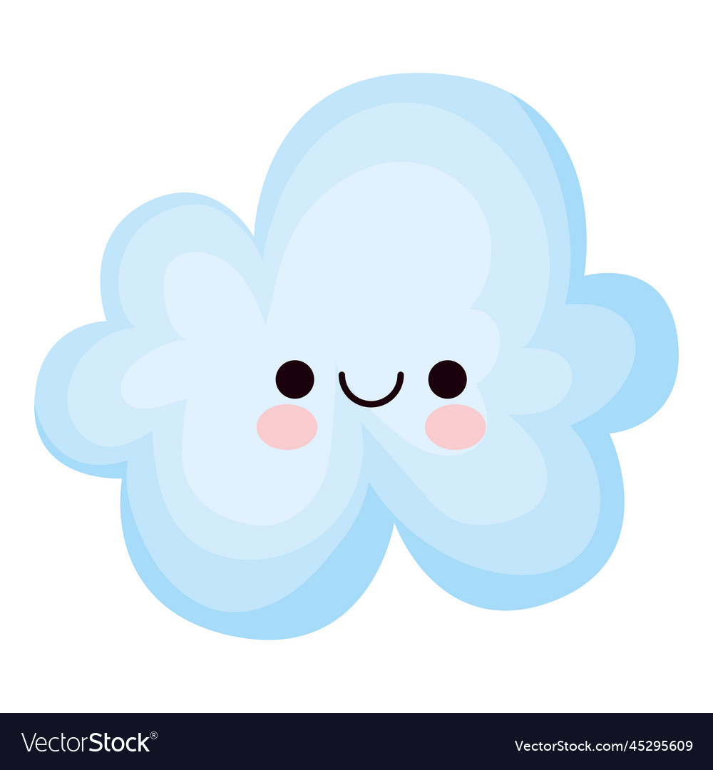 Kawaii cloud Royalty Free Vector Image - VectorStock