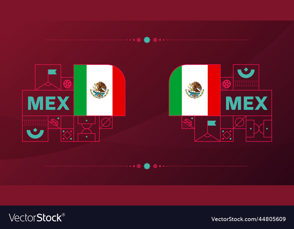 Mexico flag for 2022 football cup tournament