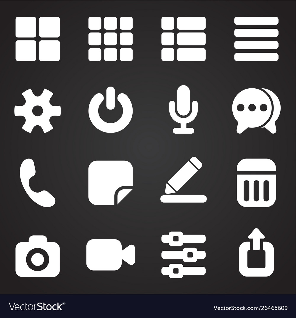 Option button icons set on background for graphic vector image Option button icons set on background for graphic