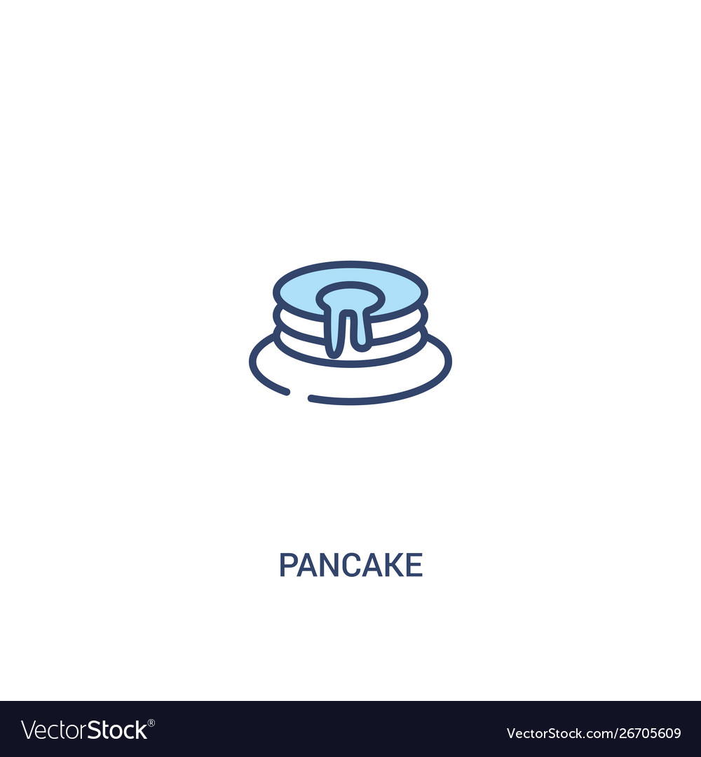 Pancake concept 2 colored icon simple line