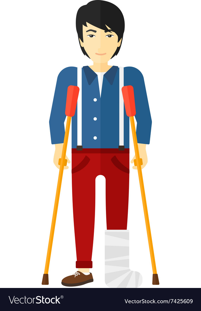 Patient with broken leg Royalty Free Vector Image