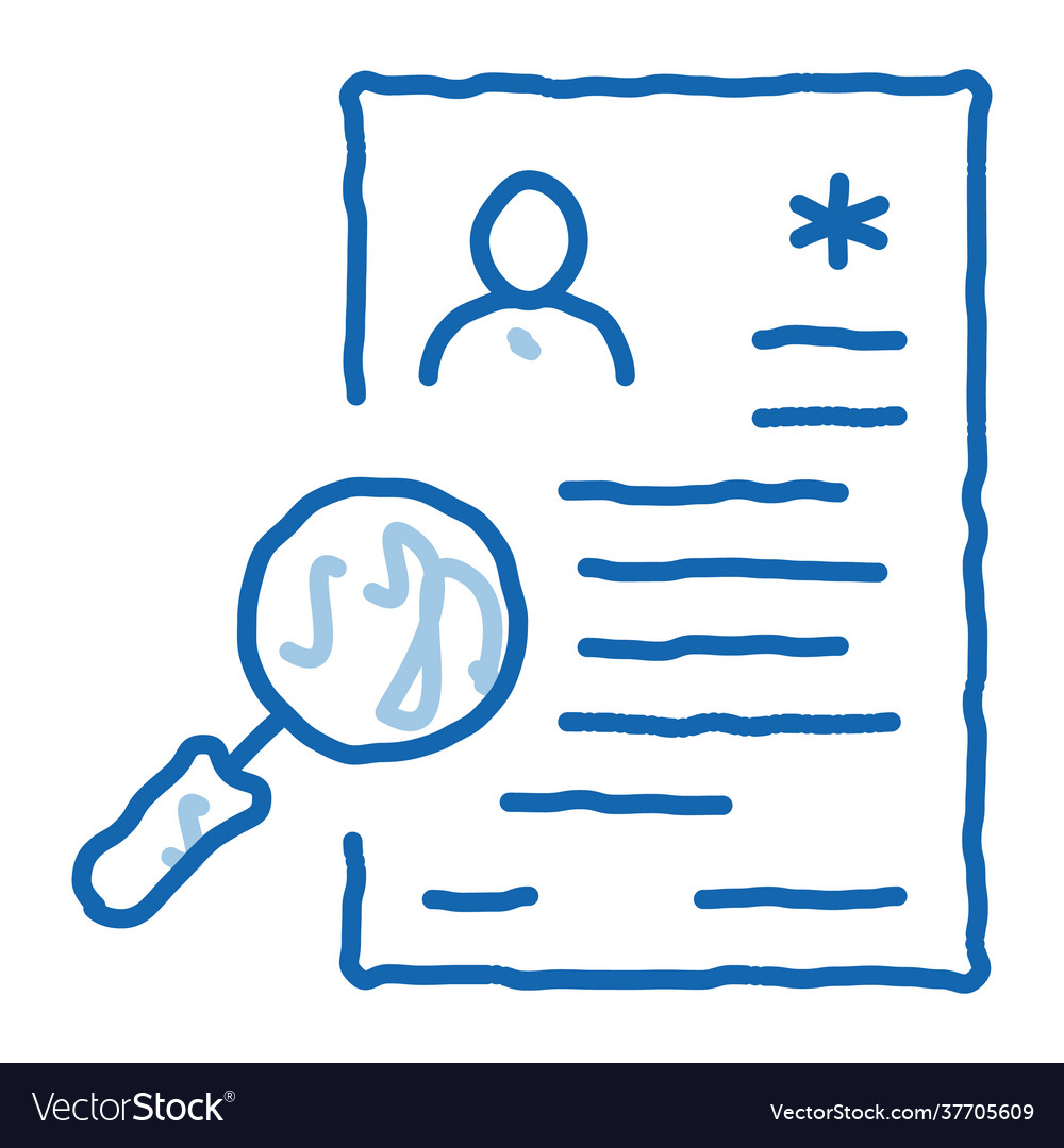 Research cv doodle icon hand drawn