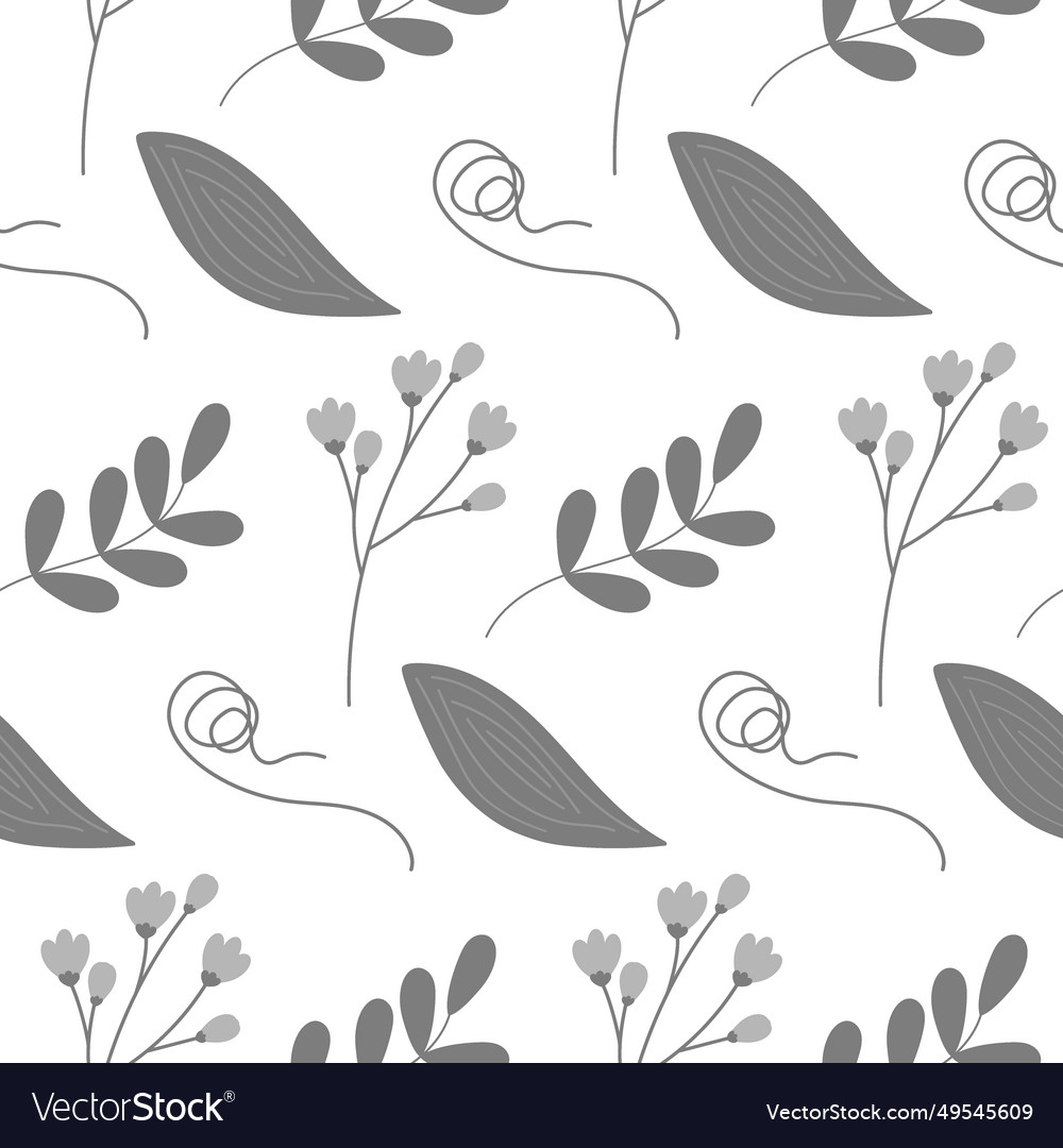 Seamless pattern of spathiphyllum leaf and curled