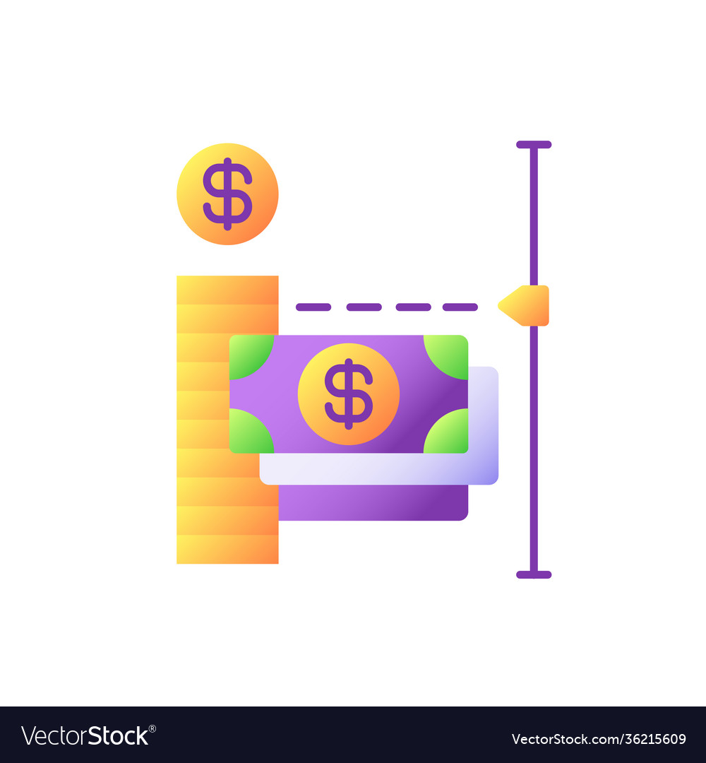 Transaction limit flat color icon Royalty Free Vector Image