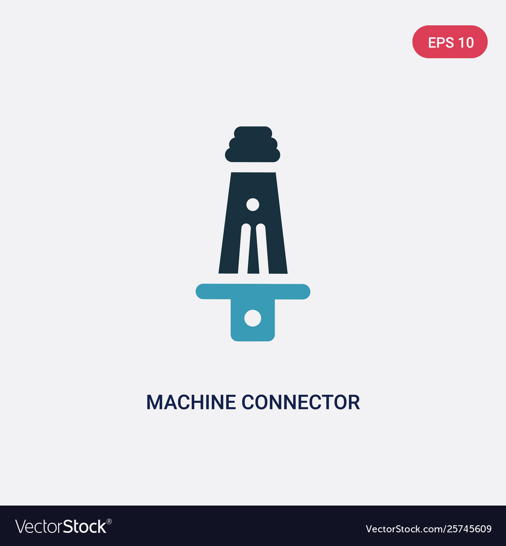 Two color machine connector plug icon from