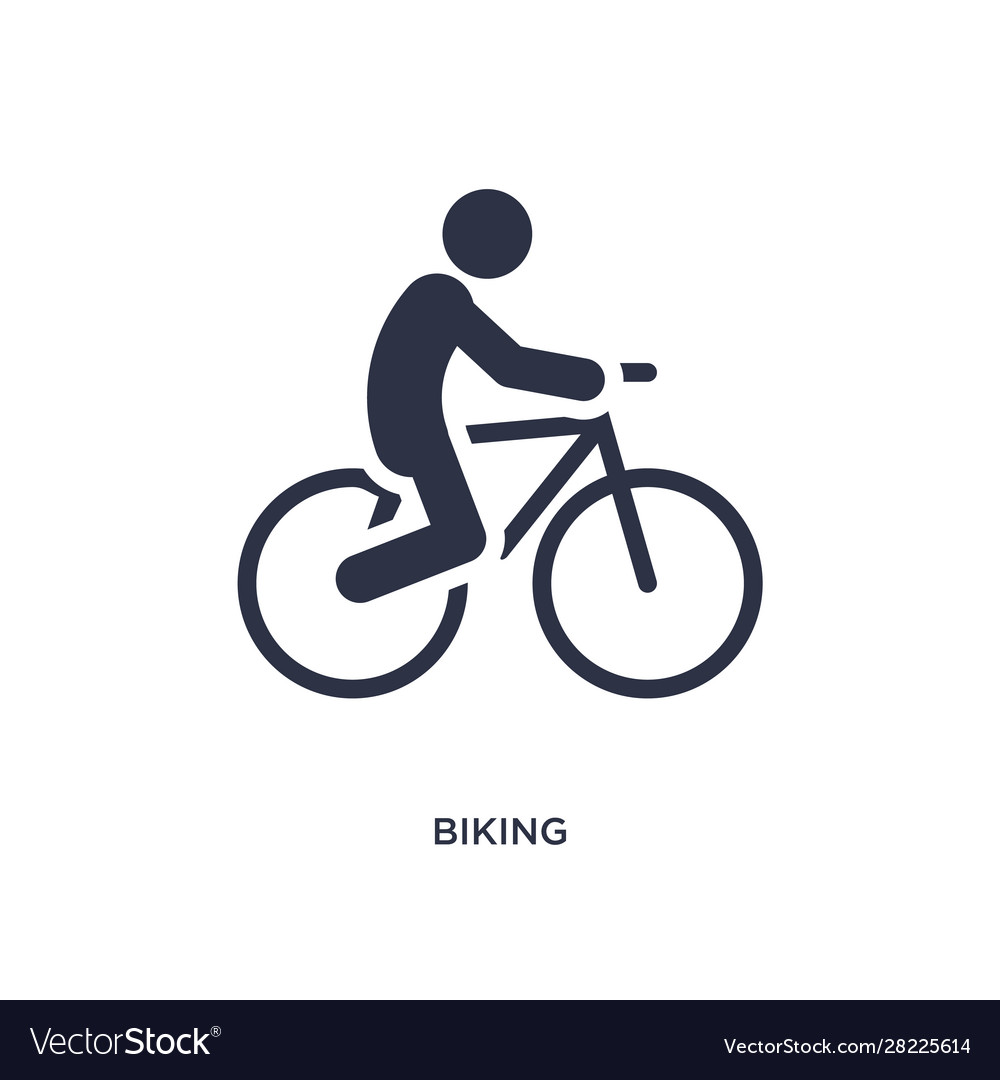 Biking icon on white background simple element