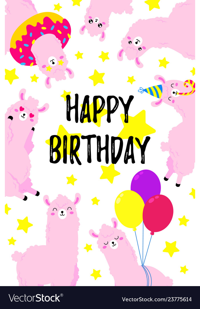 Birthday cartoon greeting card design