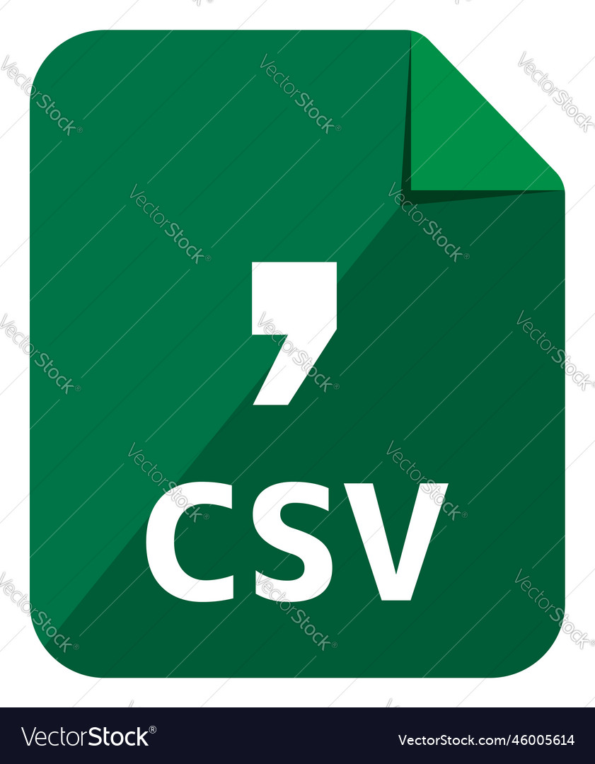 Csv icon major file format color version vector image Csv icon major file format color version
