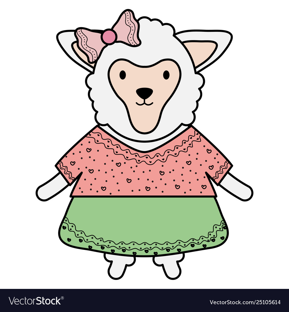 Cute female sheep childish character