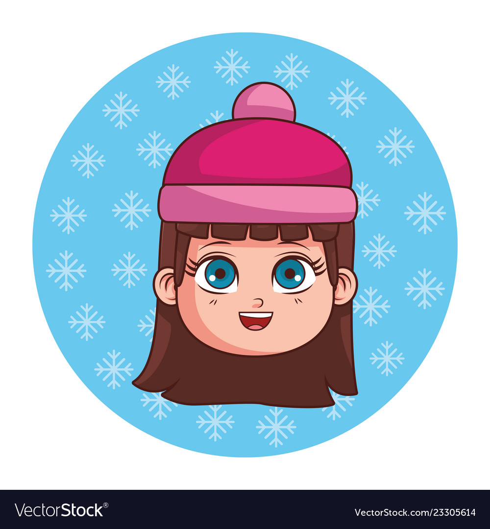 Cute winter girl cartoon Royalty Free Vector Image