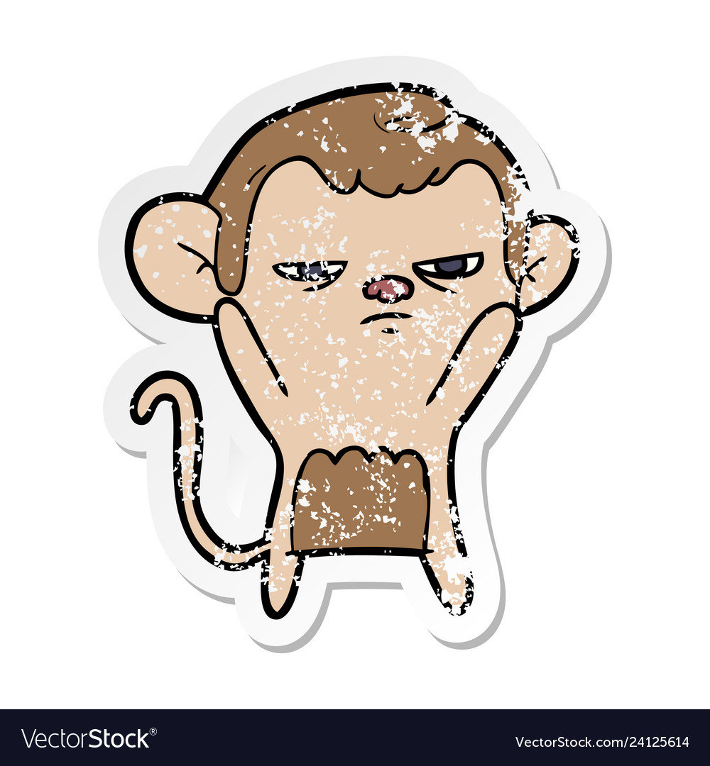 Distressed Sticker Of A Cartoon Monkey Royalty Free Vector