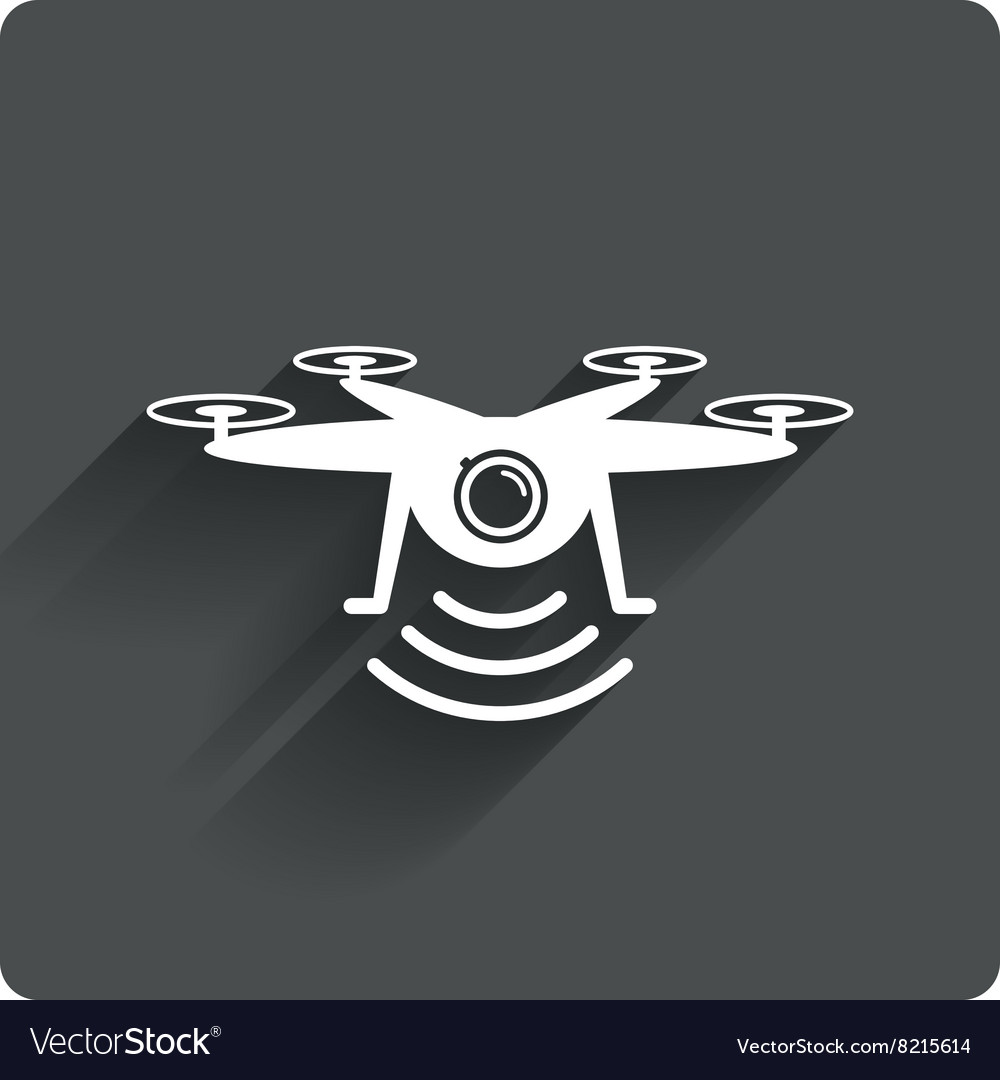 Drone icon quadrocopter with action camera