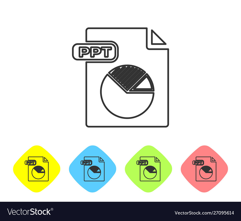 Grey line ppt file document download button