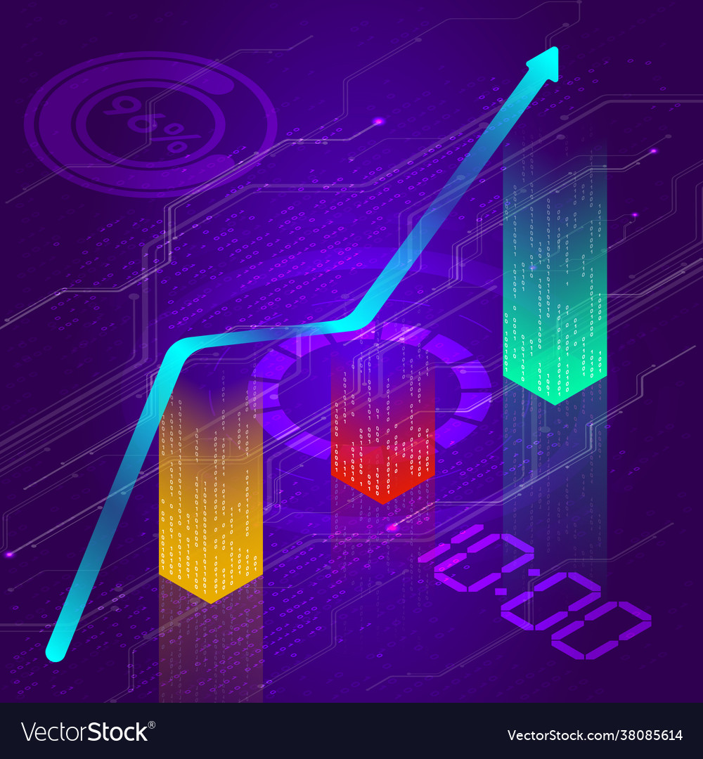 Histogram multi-colored graph on a purple